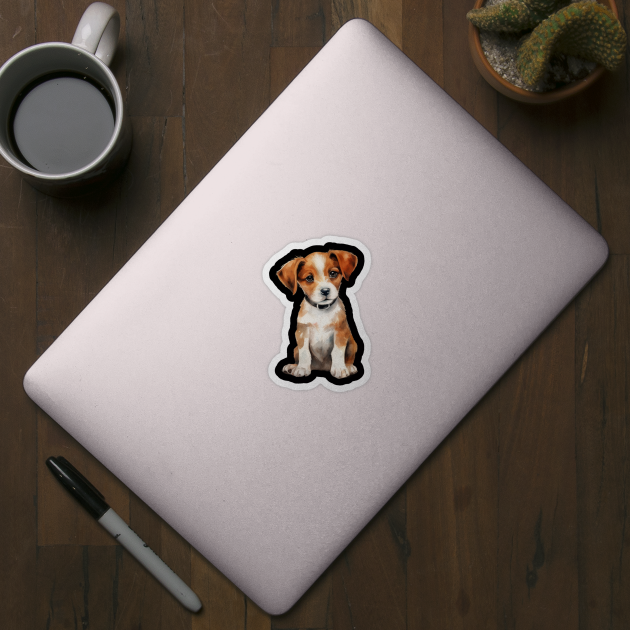 Puppy Jack Russell Terrier by DavidBriotArt